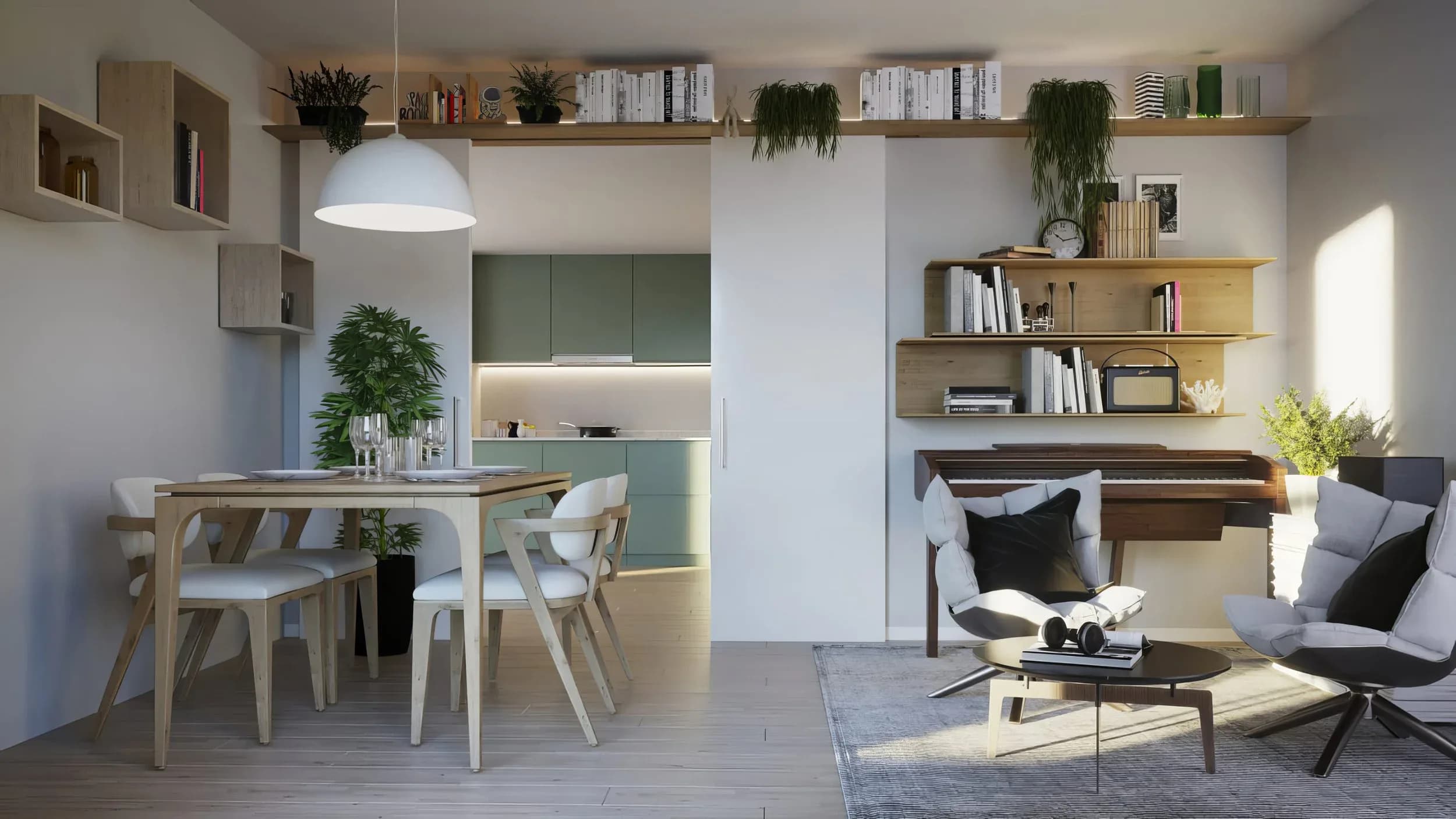 Interior flexible y abierto de una vivienda de El Vivero